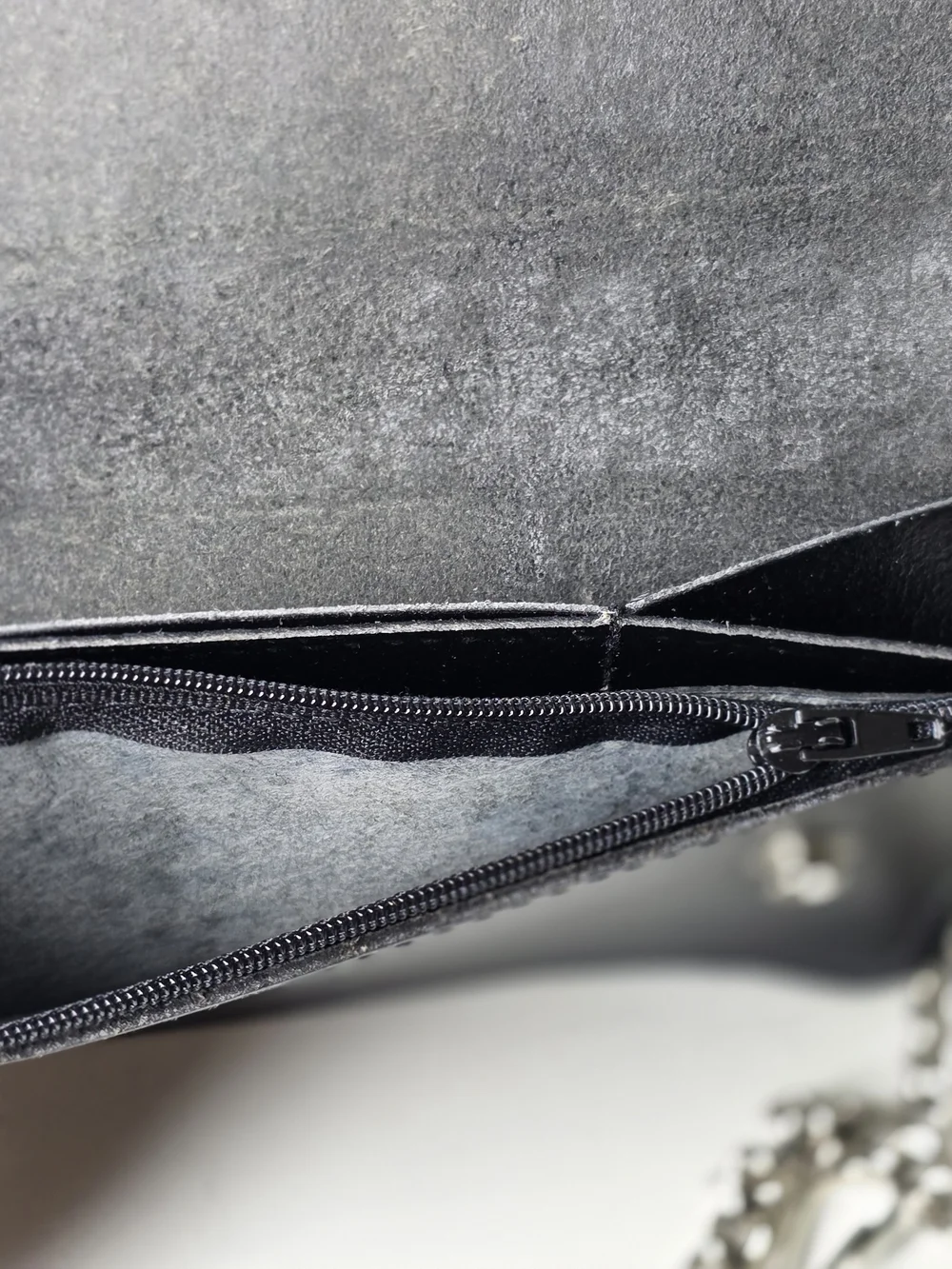 Genuine Leather Wallet with Chain - Black 8
